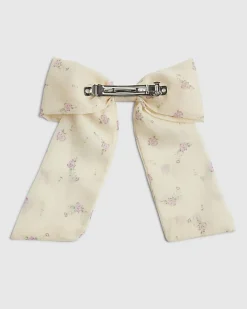 Girls Yellow Floral Bow Hair Clip