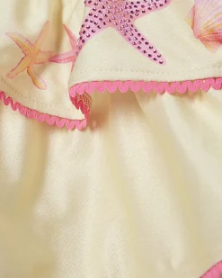 Girls Yellow Hanky Hem Bikini Skirt Set