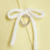 Girls Yellow Heart Charm Bow Knit Dress