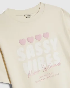 Girls Yellow Sassy Vibes T-Shirt Set