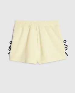 Girls Yellow Side Tape Bow Shorts
