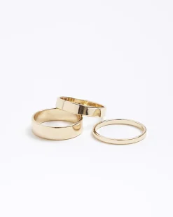 Gold band rings multipack