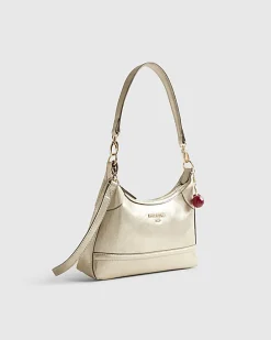 Gold Cherry Charm Shoulder Bag
