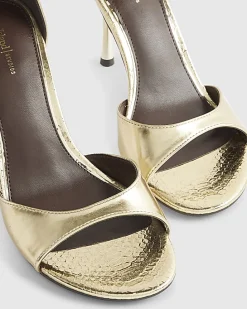 Gold Closed Back Healed Sandals