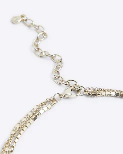 Gold Coin Cross Layered Necklace
