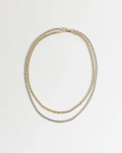 Gold colour chain necklace multipack