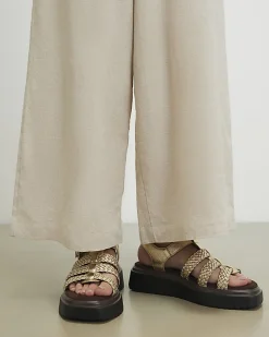 Gold Fisherman Flatform Sandals