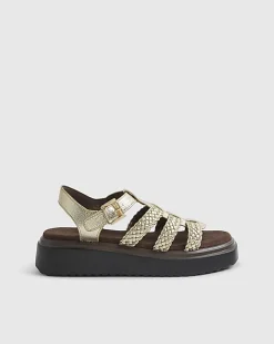 Gold Fisherman Flatform Sandals
