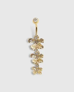 Gold Flower Belly Bar