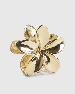 Gold Flower Claw Clip