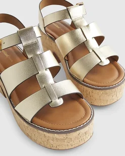 Gold Platform Fisherman Sandals