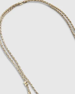 Gold Sardine Corded Necklace