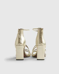 Gold Strappy Heeled Sandals