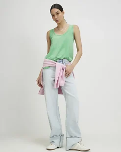 Green Burnout Tank Top