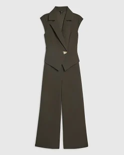 Green Cap Sleeve Wide Leg Jumpsuit