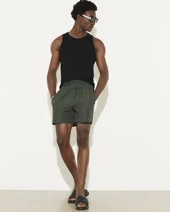 Green Double Waistband Swim Shorts