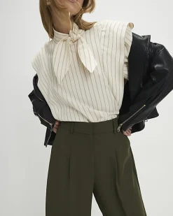 Green Draped Barrel Leg Trousers