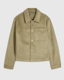 Green Faux Suede Shacket