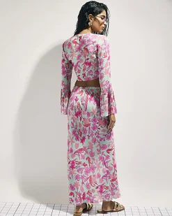 Green Floral Maxi Skirt