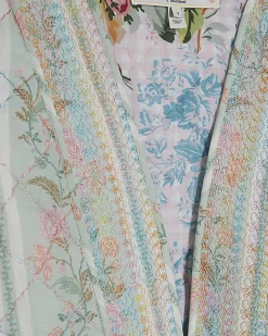 Green Floral Print Quilted Cotton Jacket