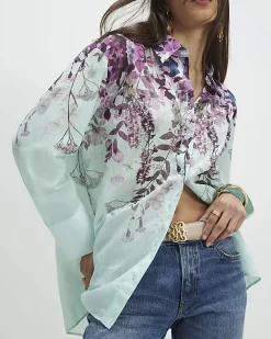 Green Floral Print Shirt