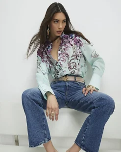 Green Floral Print Shirt