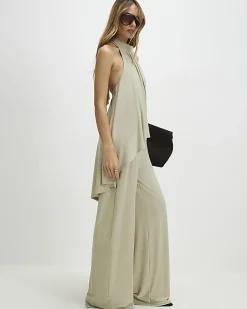 Green Halter Neck Jumpsuit