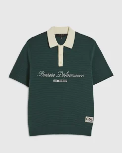 Green Knitted Short Sleeve Penrose Shirt
