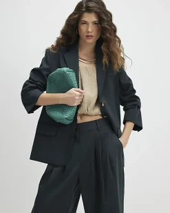 Green Long Sleeve Oversized Blazer