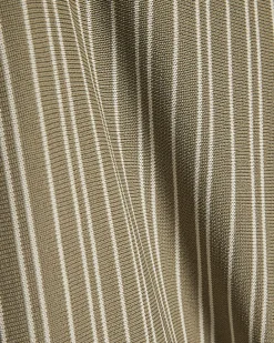Green Pinstripe Open Collar Knit Shirt
