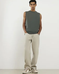 Green Regular Fit Essential Tank Top
