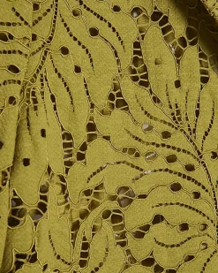 Green Short Sleeve Lace Shirt