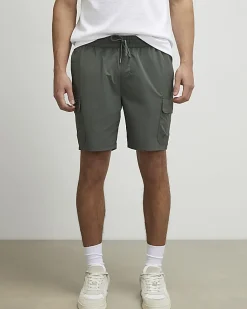 Green Skinny Fit Cargo Shorts
