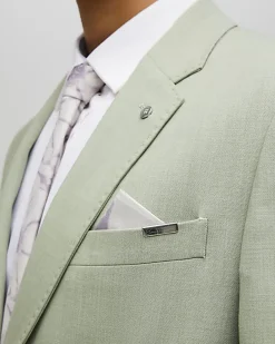 Green Skinny Fit Stretch Suit Jacket