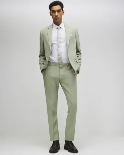 Green Skinny Fit Tailored Suit Trousers
