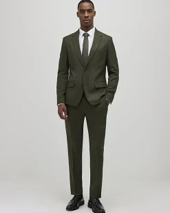 Green Skinny Fit Textured Suit Jacket
