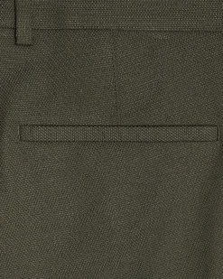 Green Skinny Fit Textured Suit Trousers