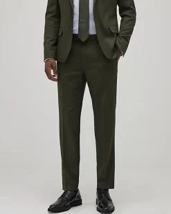 Green Skinny Fit Textured Suit Trousers