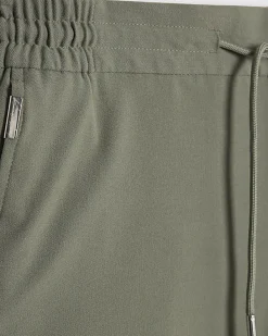Green Slim Elasticated Smart Joggers