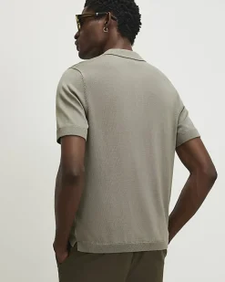 Green Slim Fit Knitted Polo Shirt