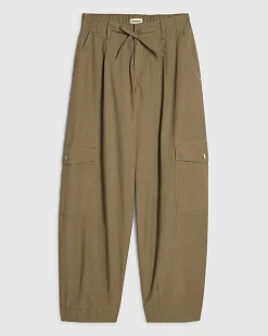 Green Straight Leg Cargo Trousers