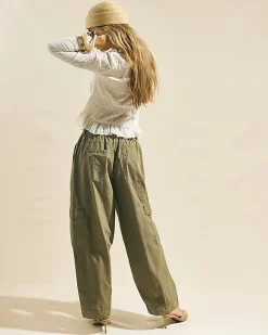 Green Straight Leg Cargo Trousers