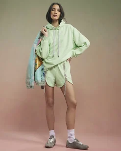 Green Year Zero Embellished Cord Hoodie