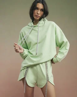 Green Year Zero Embellished Cord Hoodie