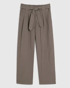 Grey Belted Wide Leg Trousers