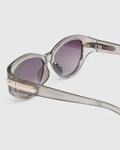 Grey Cat Eye Slim Sunglasses