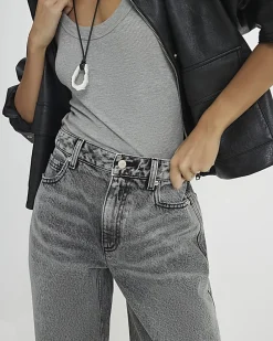 Grey Classic Barrel Jeans