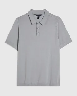 Grey Essential Slim Fit Knitted Polo Shirt