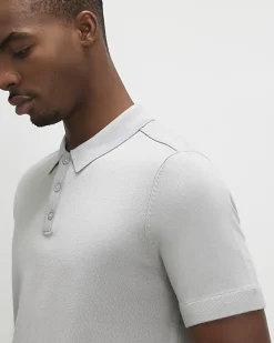 Grey Essential Slim Fit Knitted Polo Shirt