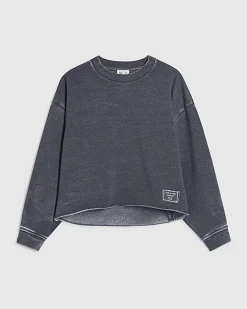 Grey Long Sleeve Burnout Sweatshirt